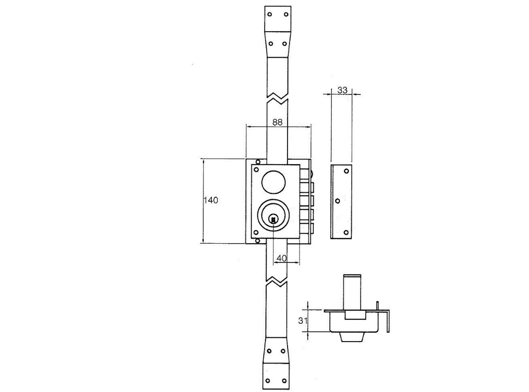 Cerradura Seguridad JIS 5540 de Barras - Imagen 3